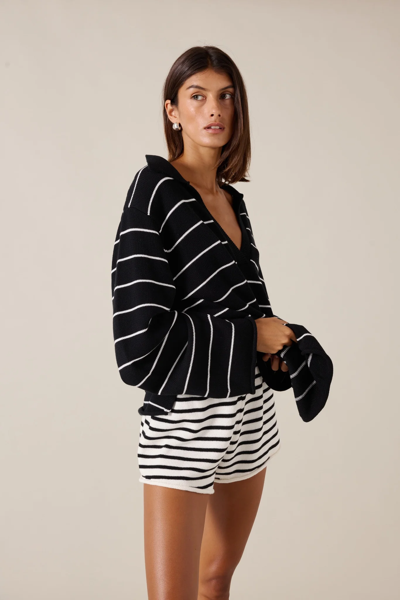 CORDELIA SHORT - SABLE STRIPE - Image 3