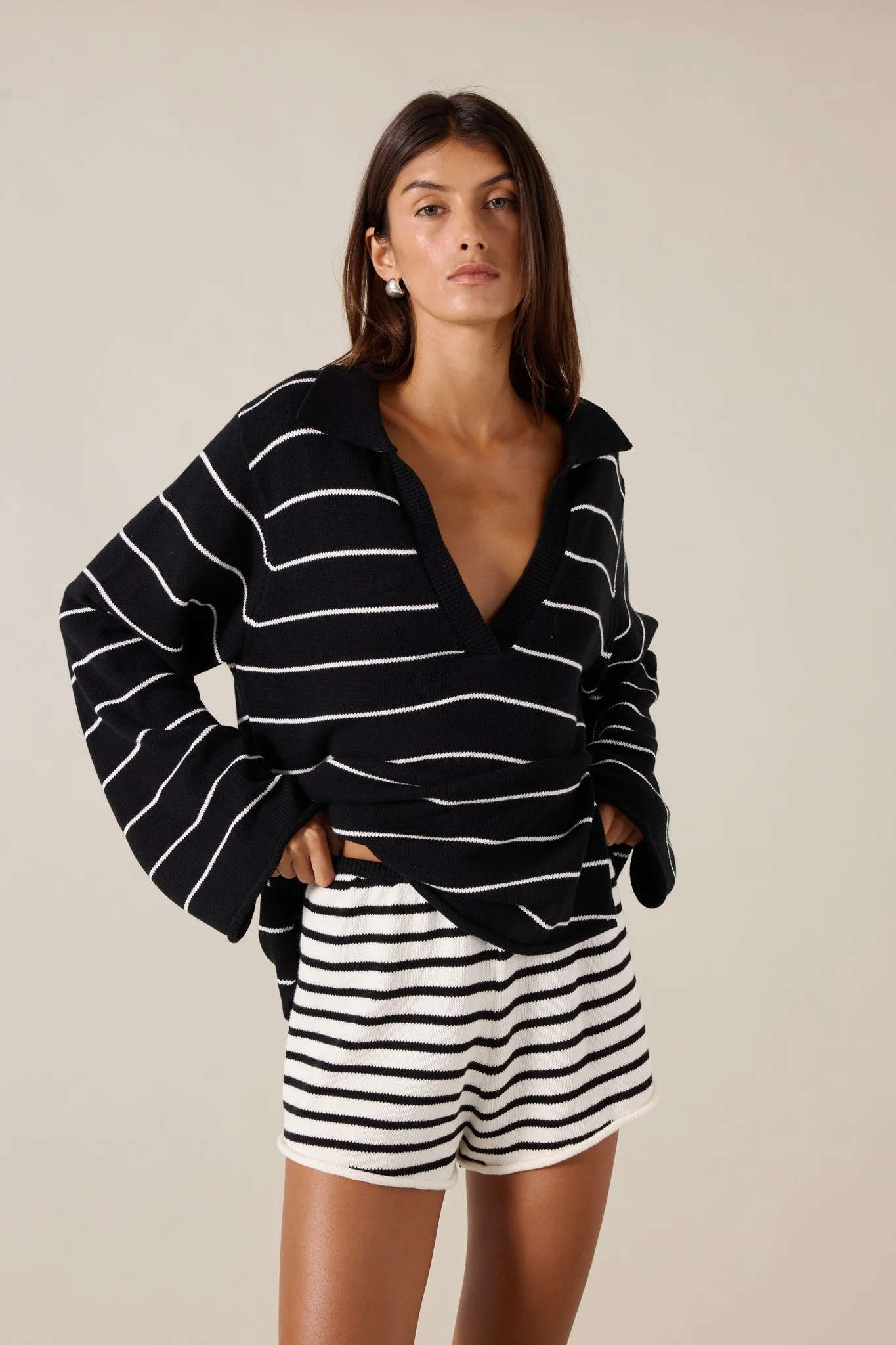 CORDELIA SHORT - SABLE STRIPE - Image 5